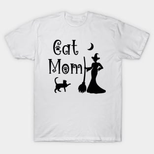 Cat Mom Witch T-Shirt